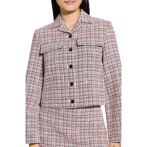 THEORY Patch Tweed Crop Jacket Size 4 - Picture 4 of 14